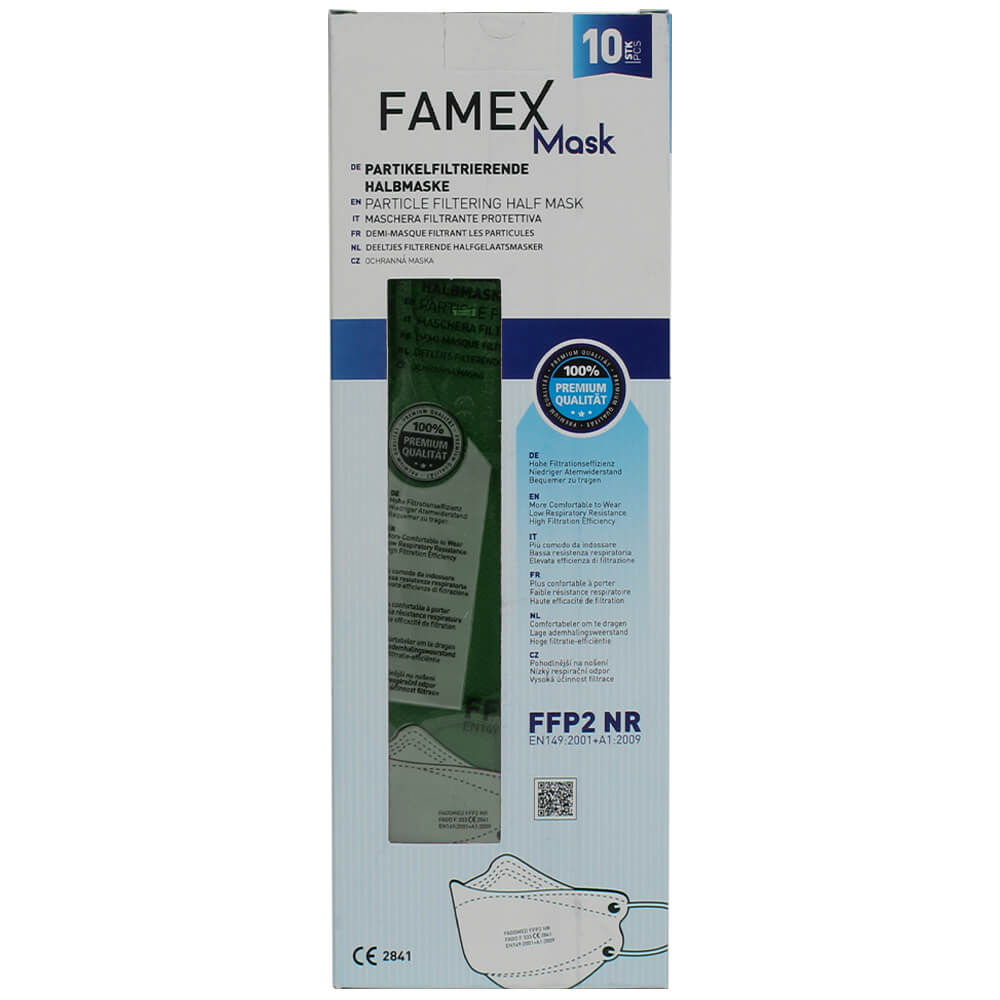 AM-1012 Famex Fisch FFP2 Atemschutzmaske Mundschutz Atemmaske Fischform Farbe: dunkelgrün