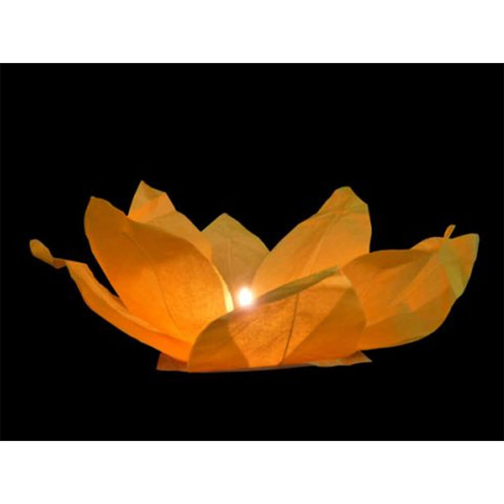 WL-05 Wasserlaterne orange Motiv:  Lotusblume
