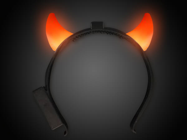 LH-thk01 LED Leuchthaarreifen rot Motiv: kurze Teufelshörner