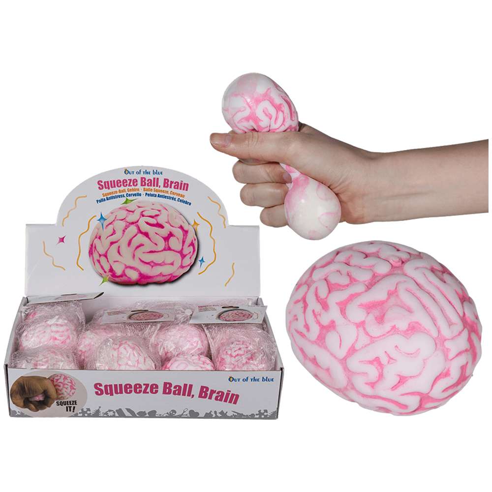 12-0951 Squeeze-Ball, Gehirn, ca. 8 cm, im Netz mit Headercard, 12 Stück im Display, 3456/PAL