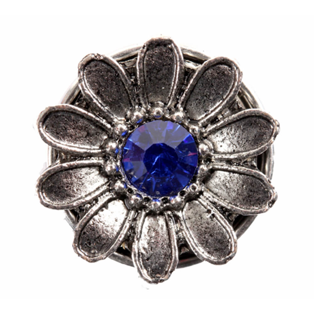 A-ch101 Chunk Button Design: Blume Farbe: silber blau
