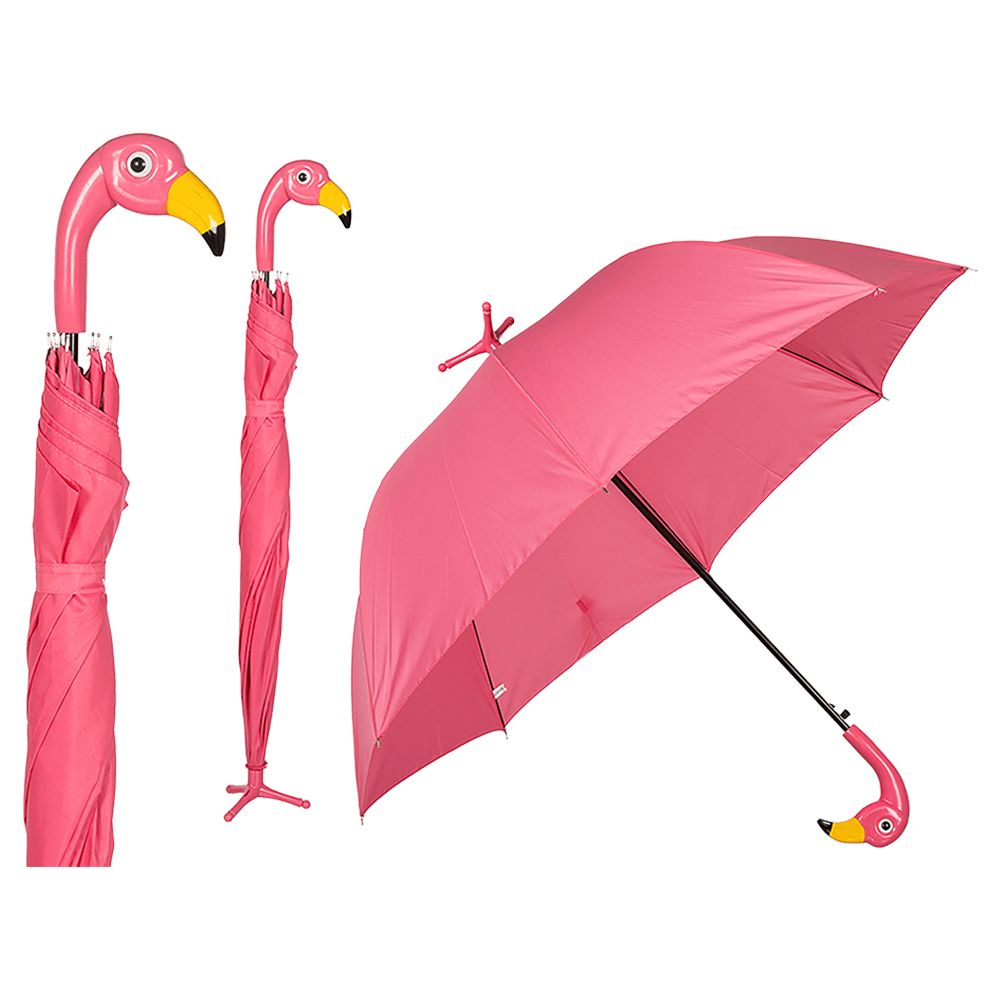 61-1860 Regenschirm, Flamingo mit Standfuß, D: ca. 96 cm, 324/PAL