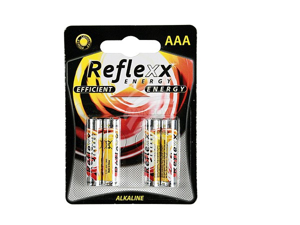 96-2006 Alkaline Micro-Batterie, Reflexx, AAA, 1,5V, 4 Stück auf Blisterkarte, 5184/PAL