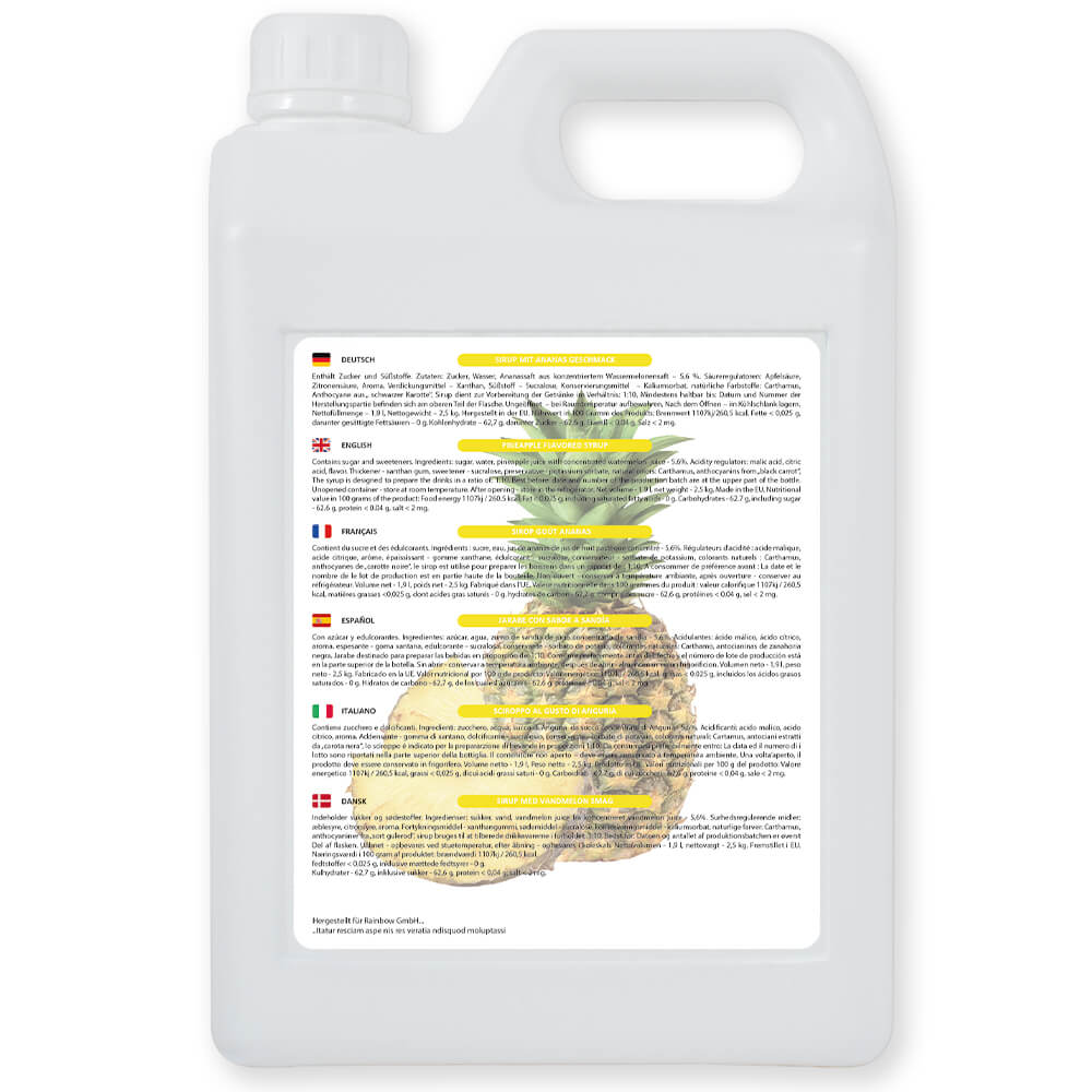 S-012 EU Premium Sirup Geschmack Ananas 1 x 2,5 kg Kanister