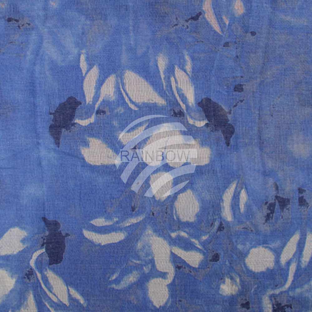 SCH-1198d Damen Schal Blumen blau
