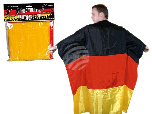 00-0757 Fan-Umhang, Deutschlandflagge, ca. 90 x 150 cm, im Polybeutel mit Headercard, 2880/PAL