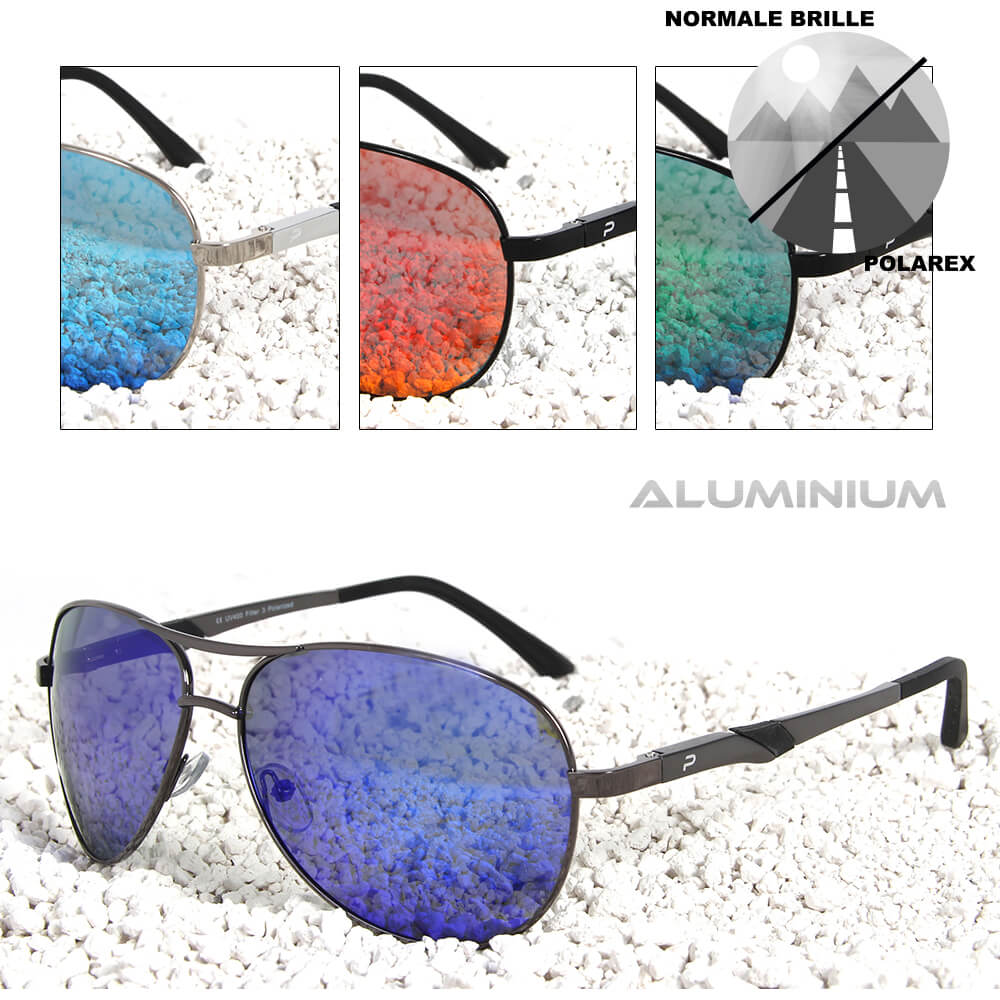 PAL-004 POLAREX Sonnenbrille Pilotenbrille polarisiert Aluminium Rahmen extra leicht sortiert