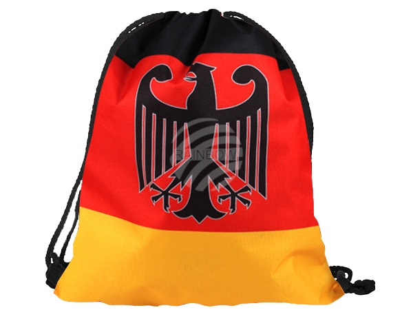 RU-DE01 Gymbag, Gymsac Design: Deutschland Farbe: schwarz, rot gold