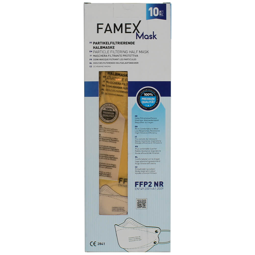 AM-1002 Famex Fisch FFP2 Atemschutzmaske Mundschutz Atemmaske Fischform Farbe: beige