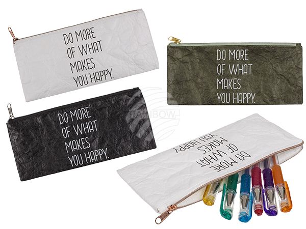 230139 Etui, Do more of what makes you happy, ca. 20 x 9,5 cm, 3-farbig sortiert