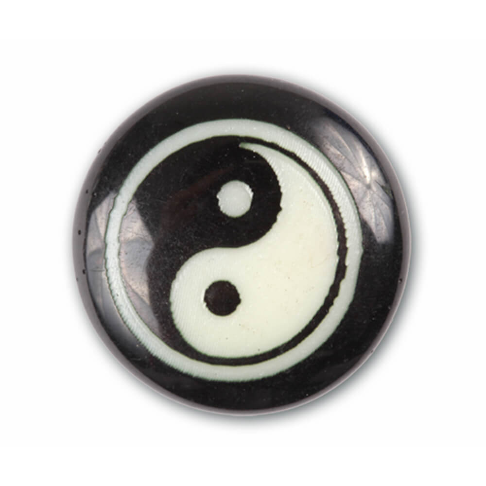 A-ch13 Chunk Button Design: Yin Yang Farbe: schwarz weiss
