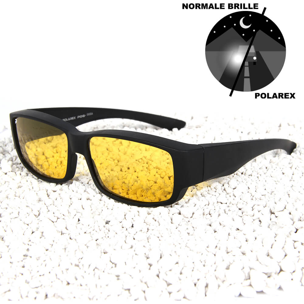 POG-005A Nachtfahrbrille Nachtfahrtbrille Overglasses Fit Over Überbrille schwarz
