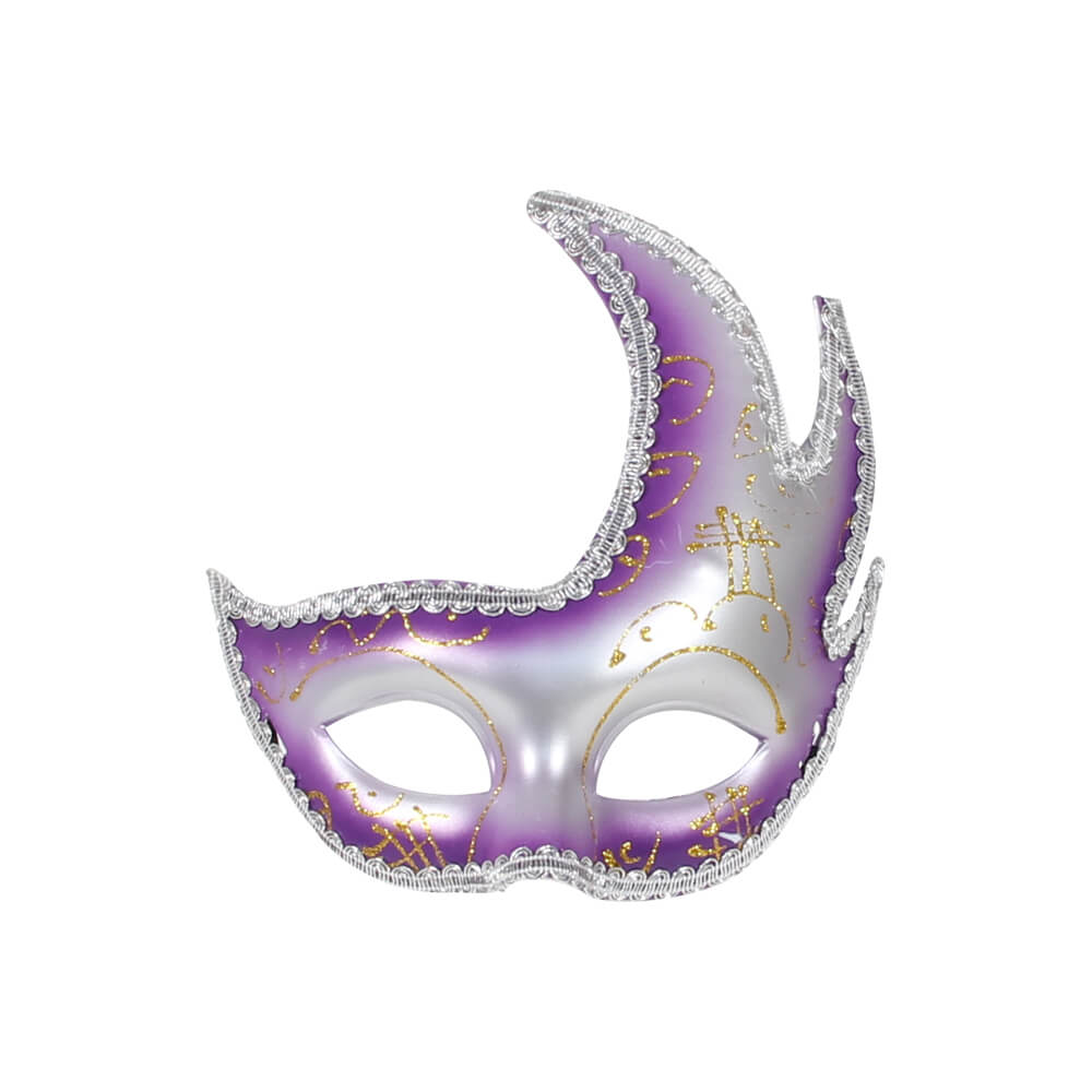 MAS-48a Karnevalsmaske lila silber venezianische Augenmaske