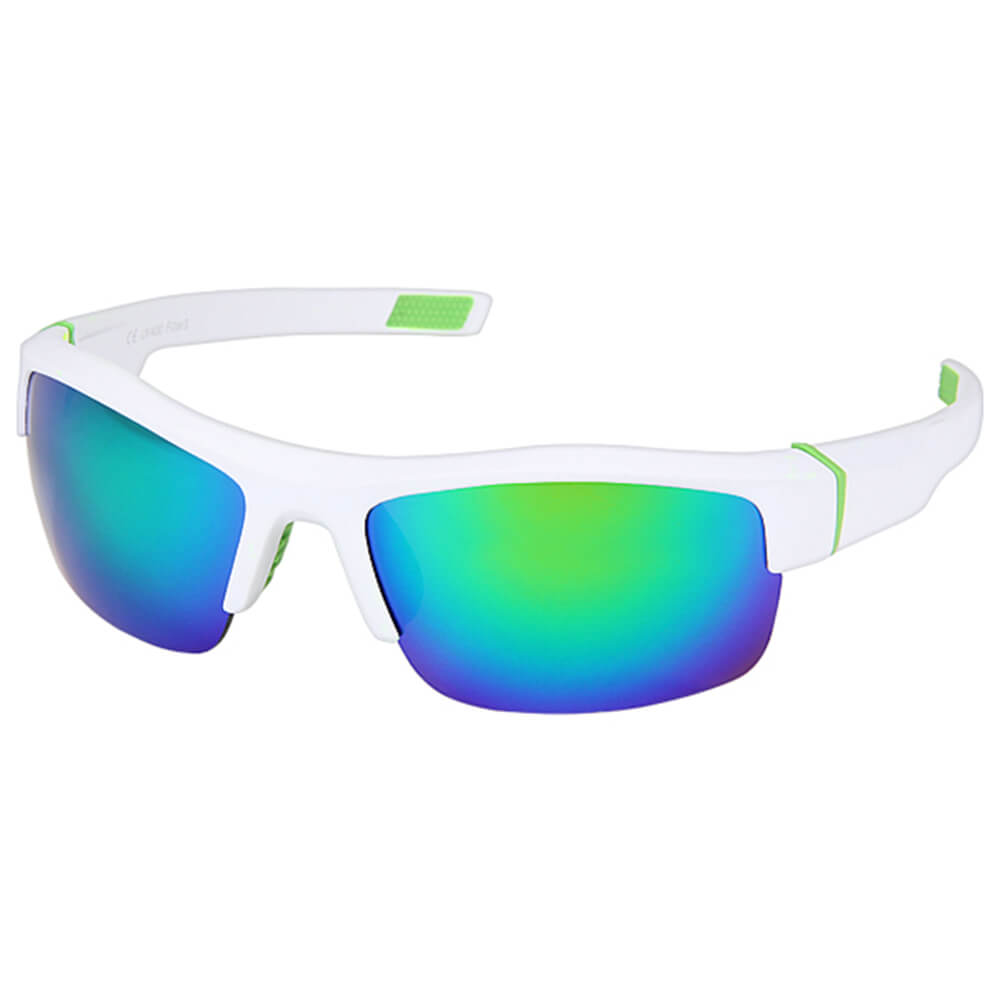 VS-307 VIPER Damen und Herren Sportbrille Sonnenbrille farbige Applikationen am Rahmen weiss