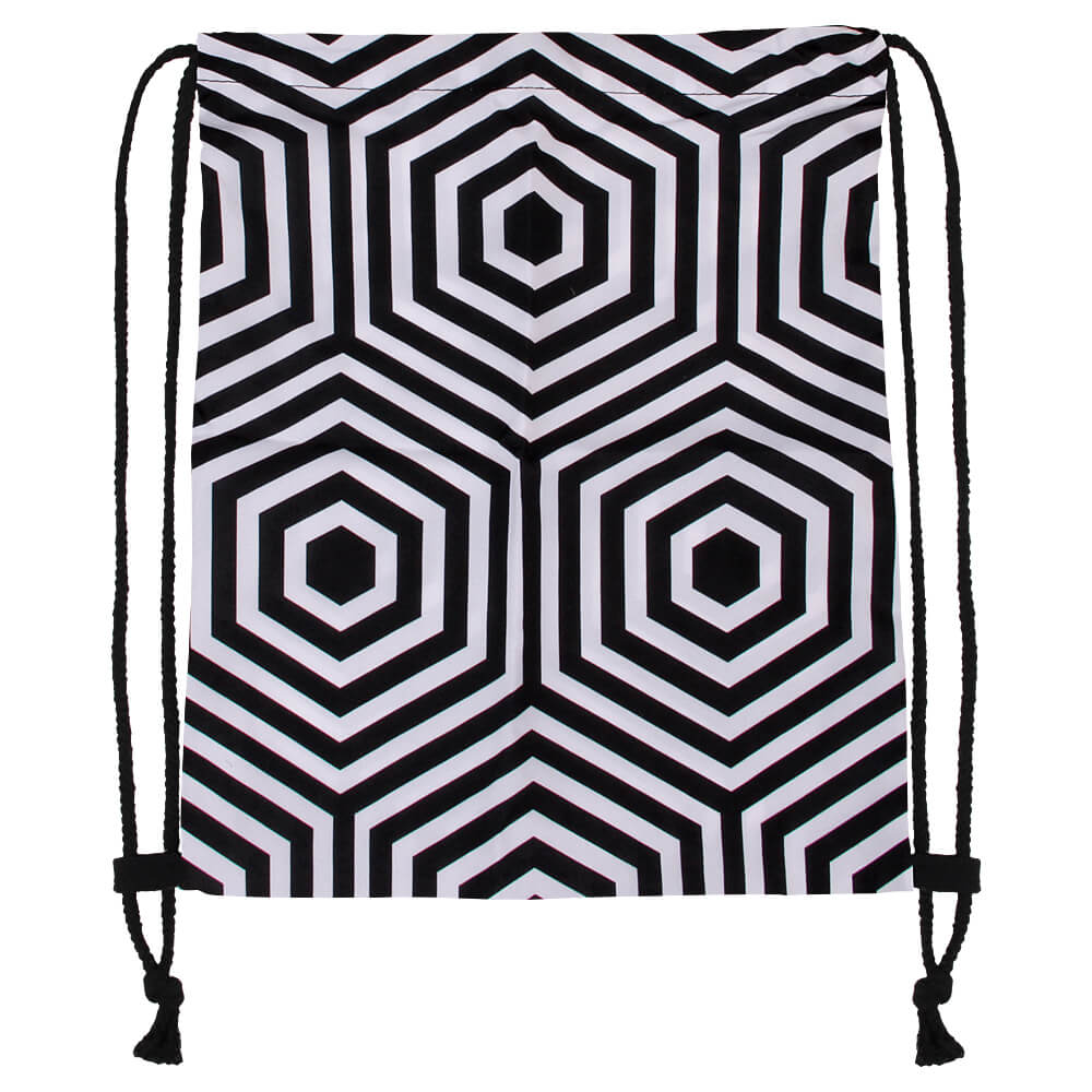 RU-150 Gymbag, Gymsac Design: Hexagon Farbe: schwarz, weiss