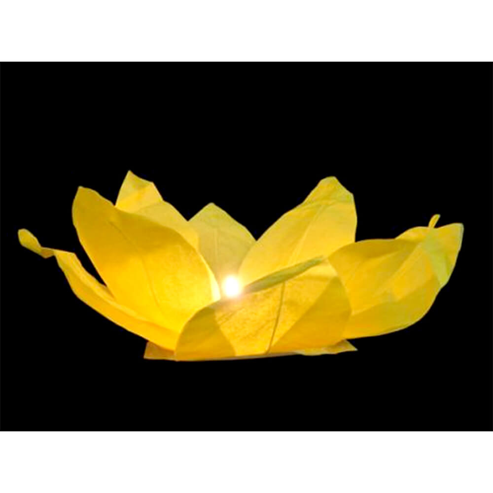 WL-02 Wasserlaterne gelb Motiv:  Lotusblume