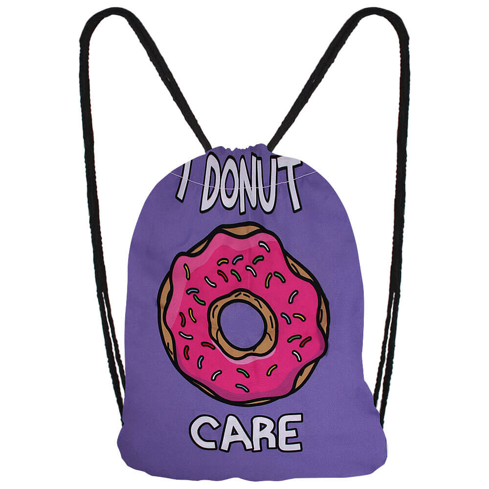 RU-115 Gymbag, Gymsac Design: I Donut care Farbe: lila, weiss, pink