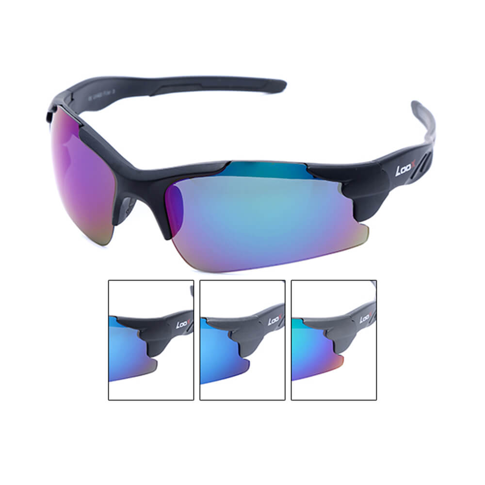 Loox-140 LOOX Sonnenbrille Sonnenbrillen Aspen Sportbrille mit farbigen Akzenten schwarz
