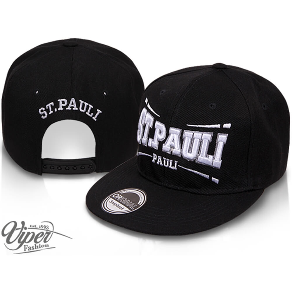 CAP-PAULI02 Snapback Flatbrim Cap "St. Pauli" Farbe: schwarz