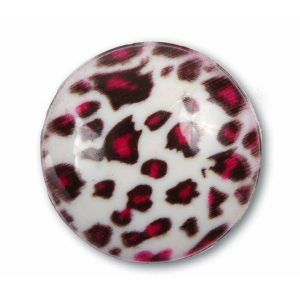 A-ch08 Chunk Button Design: Leopardenlook Farbe: braun weiss pink