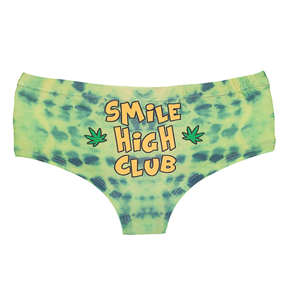 UW-004 Damen Motiv Unterhose Design: Smile high Club Farbe: grün, gelb