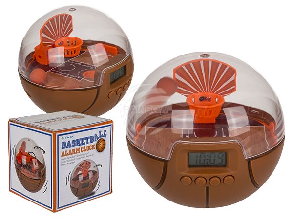 79-3284 Kunststoff-Wecker, Basketball, ca. 10 cm, für 2 Micro Batterien (AAA)