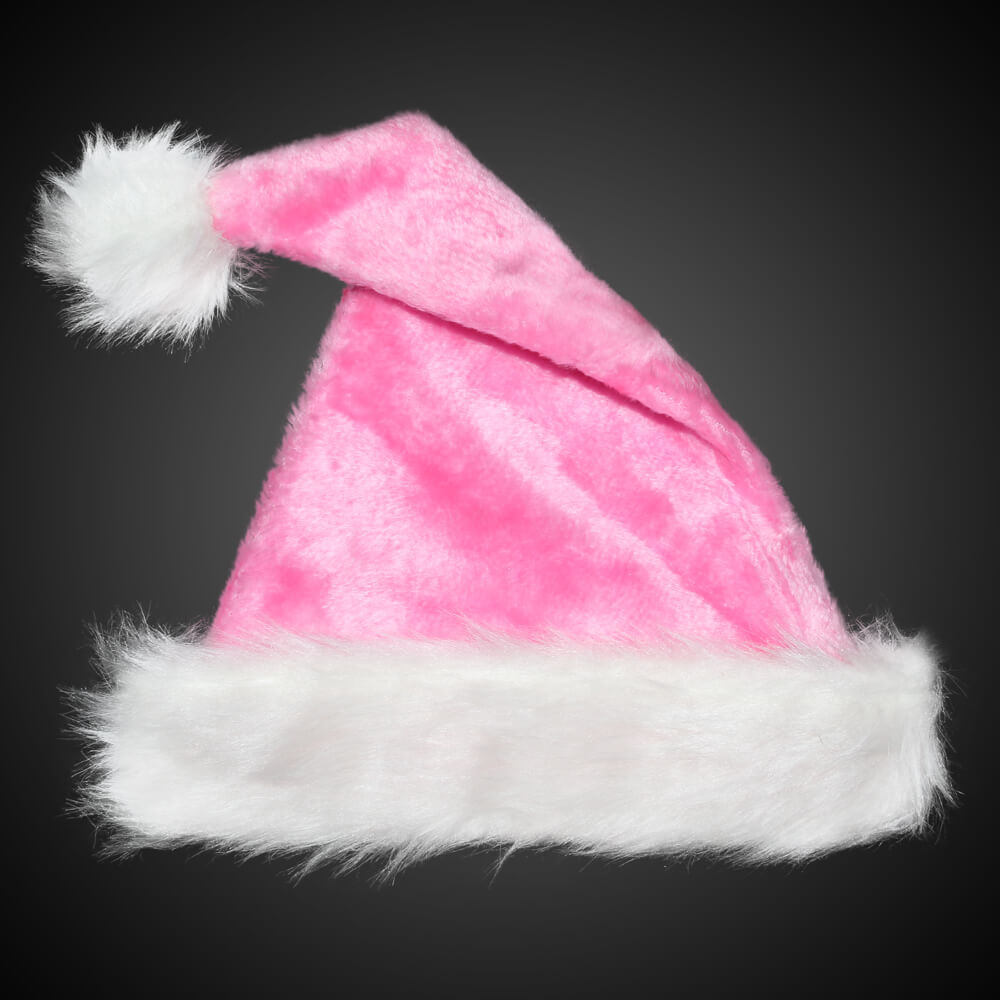 WM-66  Weihnachtsmützen Nikolausmützen pink aus dickem Plüsch  