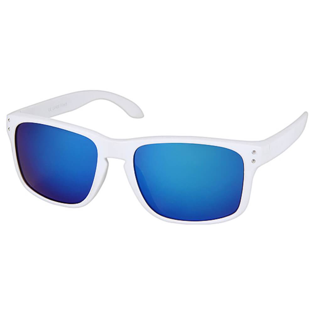 V-1213 VIPER Damen und Herren Sonnenbrille Form: Vintage Retro Farbe: matt weiß, Ziernieten