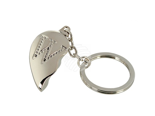 24-1081 Metall-Schlüsselanhänger, Broken Heart, Buchstabe W (beidseitig), 17280/PAL