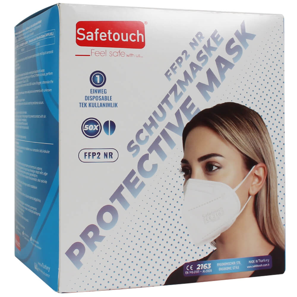 AM-024 FFP2 Maske Safetouch Atemschutzmaske Mundschutz Schutzmaske 50 Stück in einer Box, einzeln verpackt