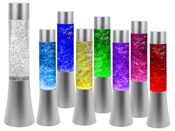57-1311 Glitter-Leuchte mit farbwechselnder LED, H: ca. 34 cm, aus Kunststoff, für 3 Micro Batterien (AAA) in Geschenkkarton