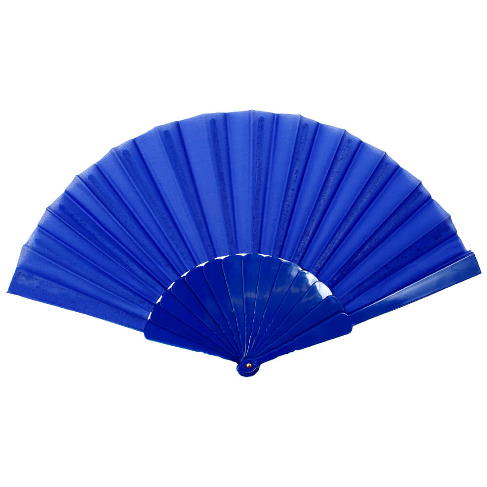 FAE-08 Fächer Faltfächer Windfächer blau einfarbig Länge ca. 23 cm, Spannweite ca. 43 cm