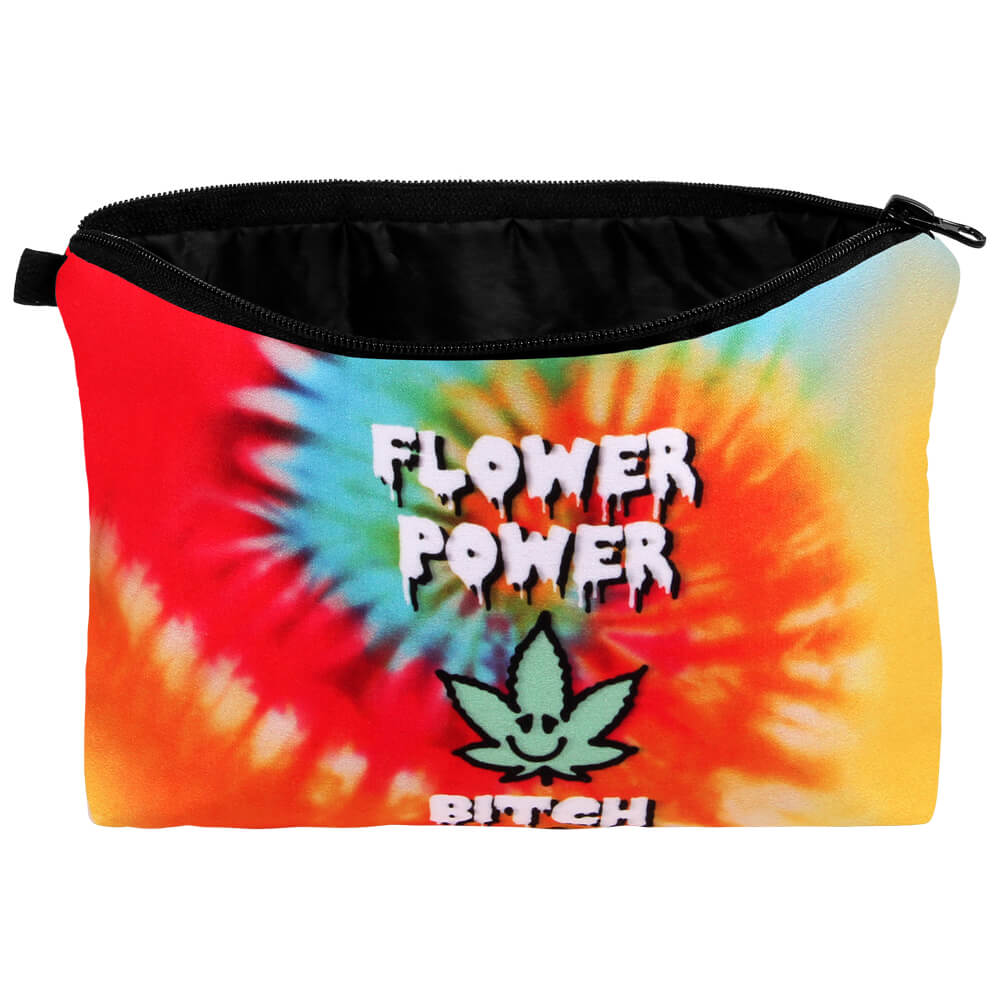 KT-021 Kosmetik Tasche mit Motiv "Flower Power Bitch"