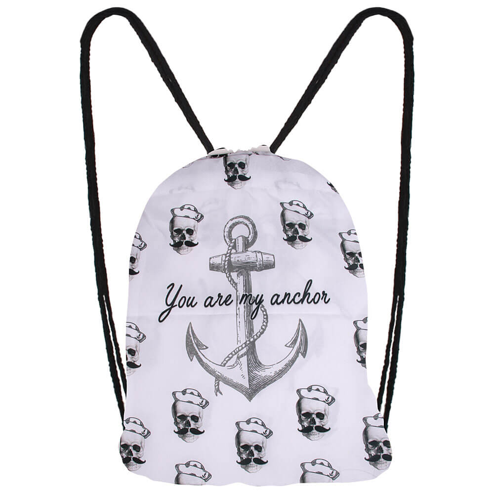 RU-97 Gymbag, Gymsac Design: You are my anchor Farbe: weiss, schwarz