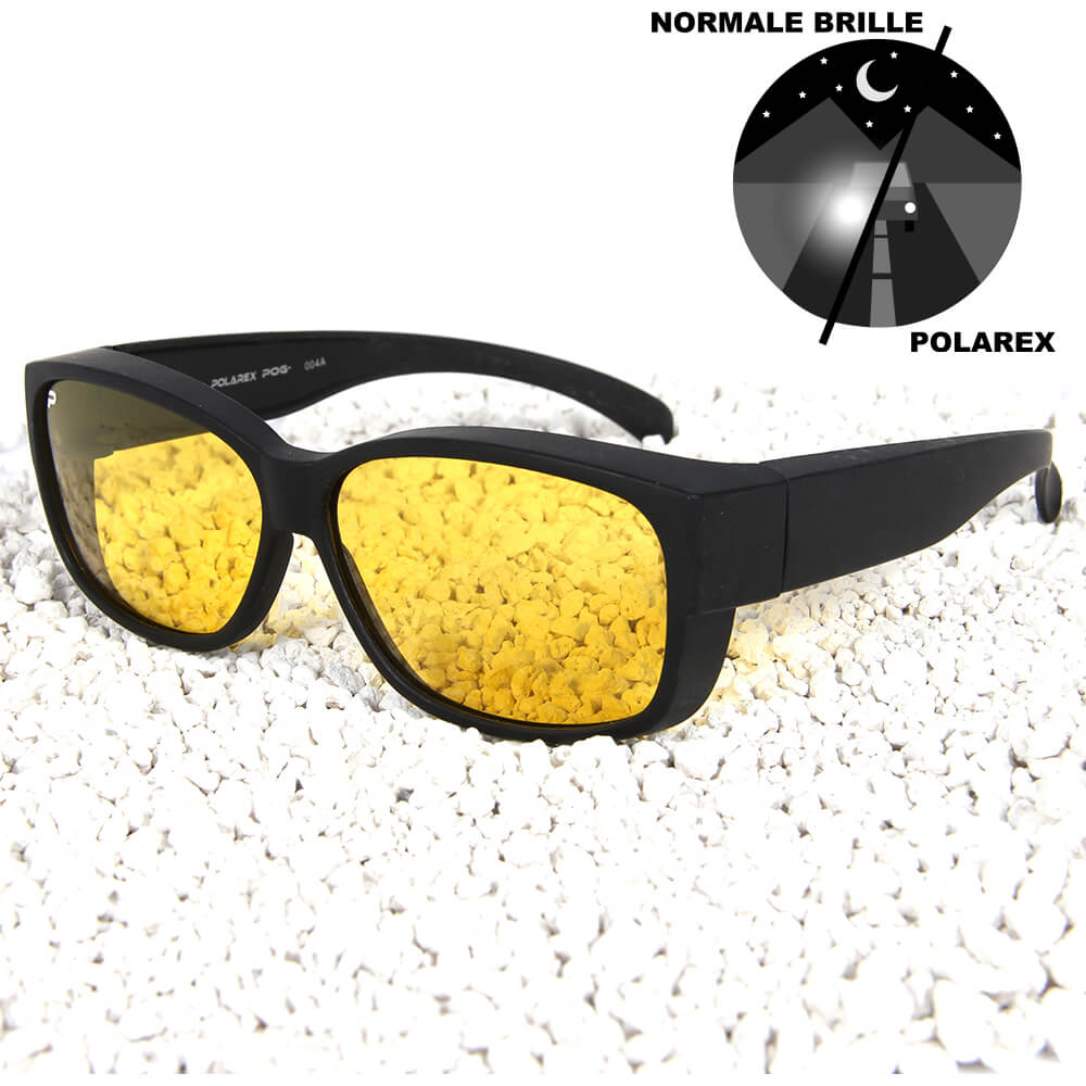 POG-004A Nachtfahrbrille Nachtfahrtbrille Overglasses Fit Over Überbrille schwarz
