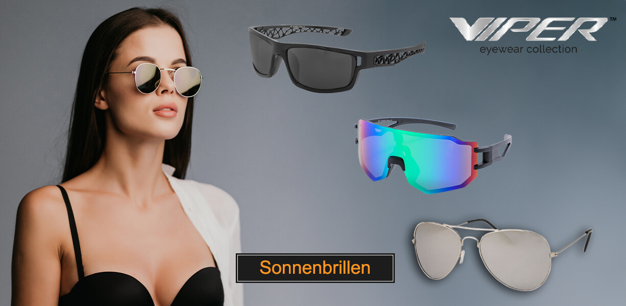Model mit Viper Sonnenbrille