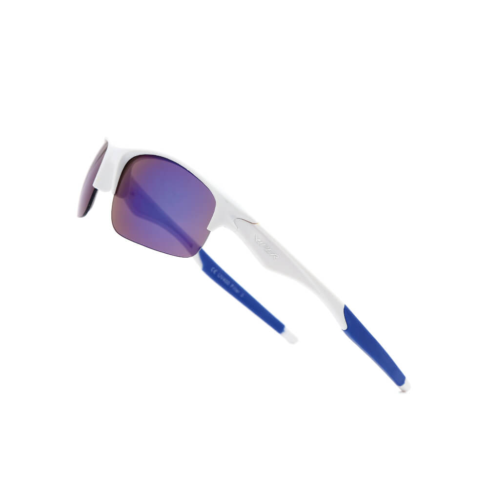 VS-338 VIPER Damen und Herren Sportbrille Sonnenbrille Aufdruck Viper weiss mit farbigen Applikationen