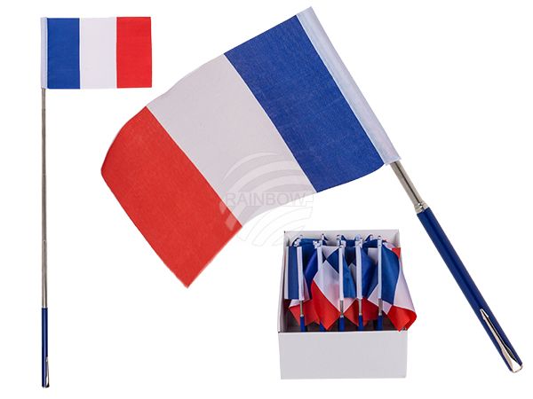00-0893 Ausziehbare Flagge, Frankreich, ca. 51 cm, 25 Stück im Display