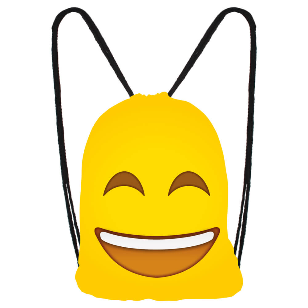 RU-x188 Gymbag, Gymsac Design: Emoticon, Emotikon lachend Farbe: gelb