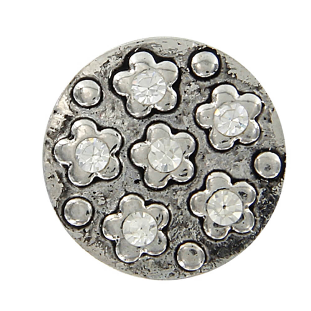 A-ch172 Chunk Button Design: Blumen Farbe: klare Steine