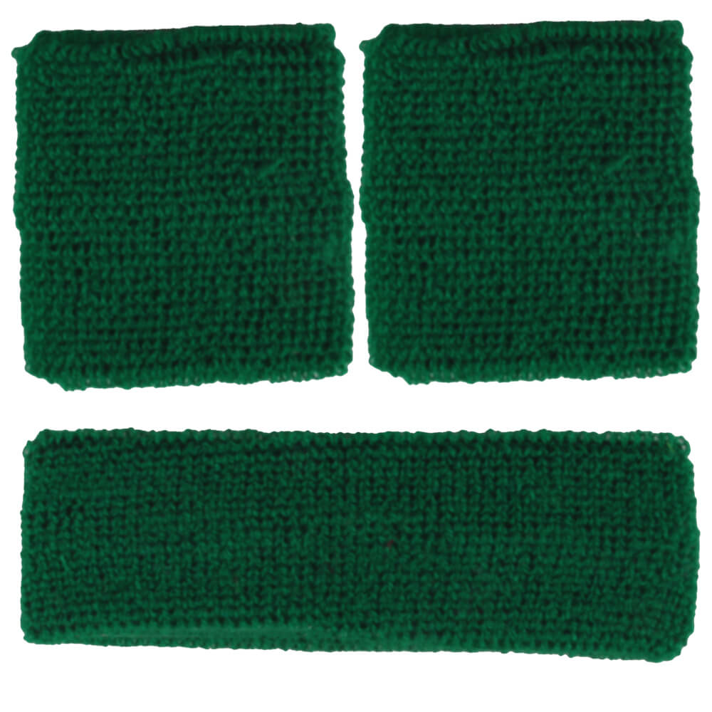 SBA-26 Schweißband Kopfband Set einfarbig grün dunkelgrün