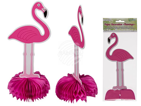 500176 Papier--Deko, Flamingo, 11 x 24 cm, im Polybeutel mit Headercard