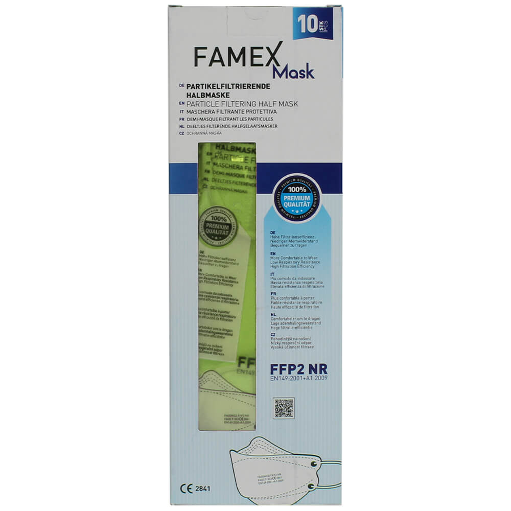 AM-1013 Famex Fisch FFP2 Atemschutzmaske Mundschutz Atemmaske Fischform Farbe: hellgrün