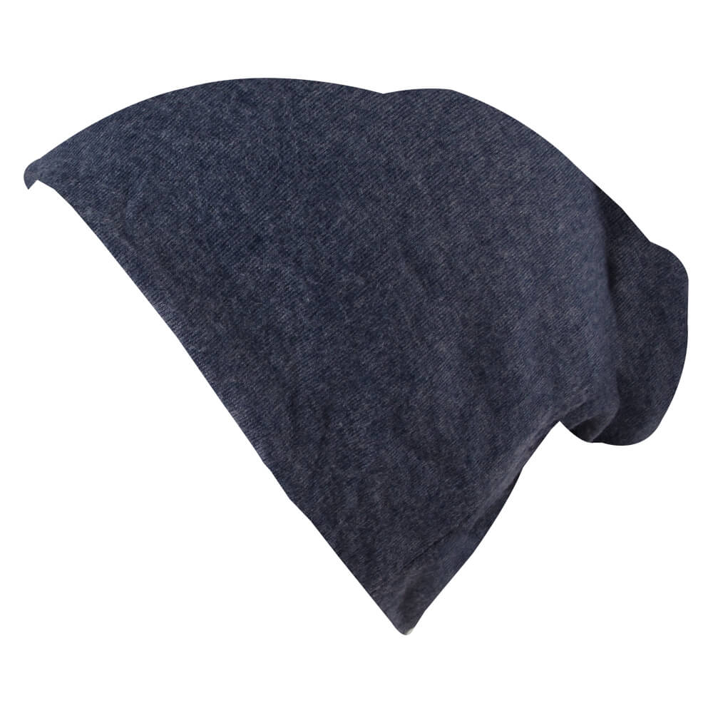 SM-443c Long Beanie Slouch Mütze blau dunkelblau einfarbig 