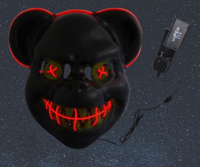 EL LED Maske roter Baerenkopf