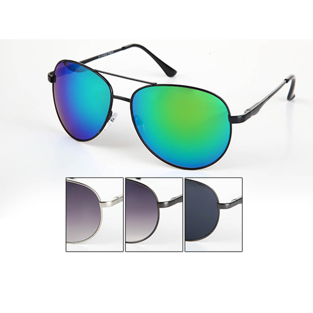 V-1284 VIPER Sonnenbrille Pilotenbrille silber, schwarz und gunmetal Federbügel sortiert