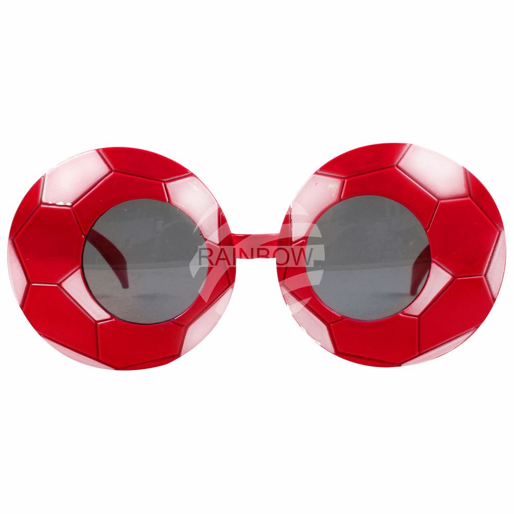F-013 Fun Party Brille Form: Fußball Farbe: rot / weiß