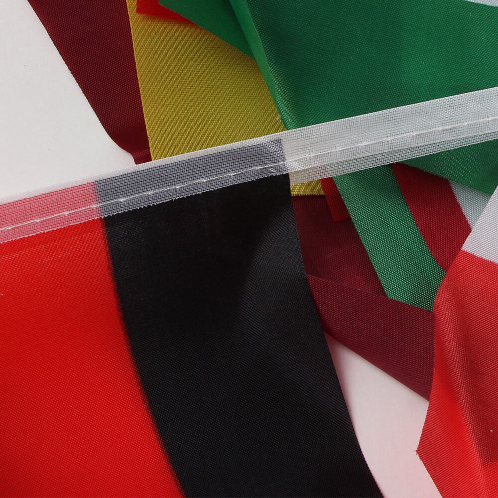 W-ALL Wimpel Wimpelkette mit 32 Flaggen Länderflaggen