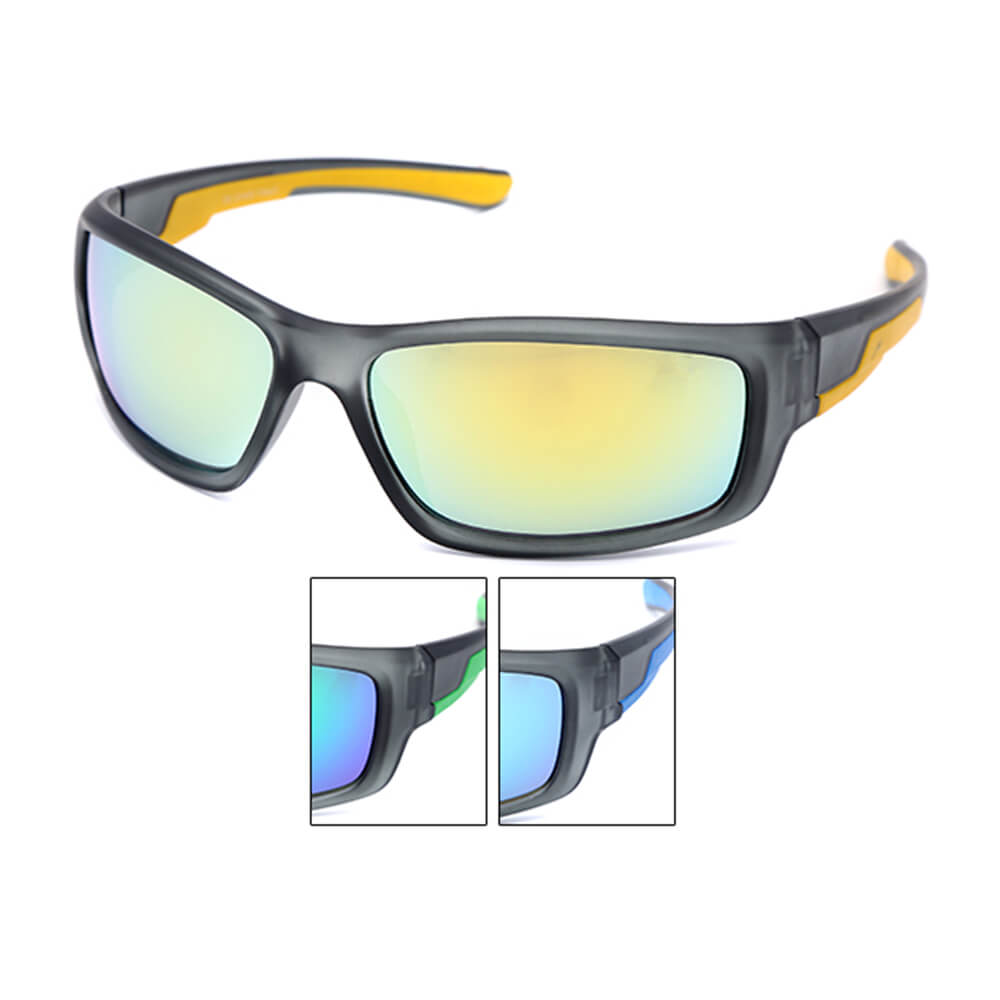 LOOX-131 LOOX Sonnenbrille Sonnenbrillen Monaco Sportbrille mit farbigen Akzenten schwarz