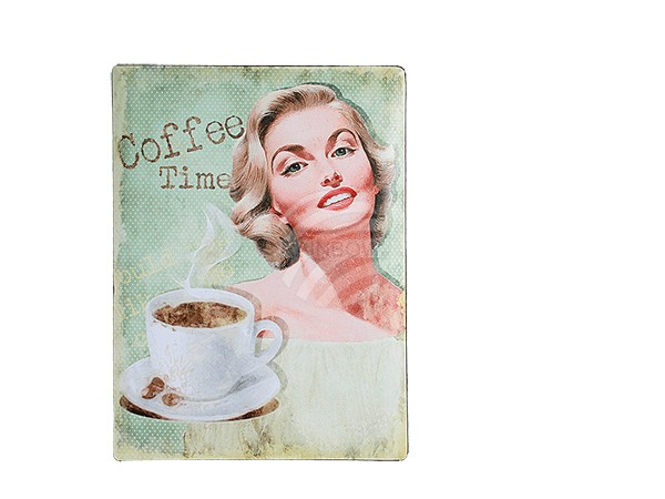 810643 Metall-Schild, Nostalgie Coffee Time, ca. 30 x 40 cm, 1152/PAL